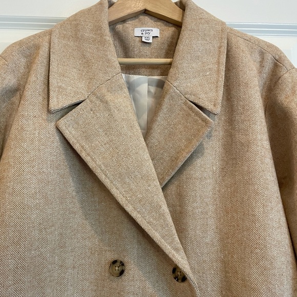 Crown & Ivy Double Breasted Women’s Wool Blend Coat - Picture 4 of 8